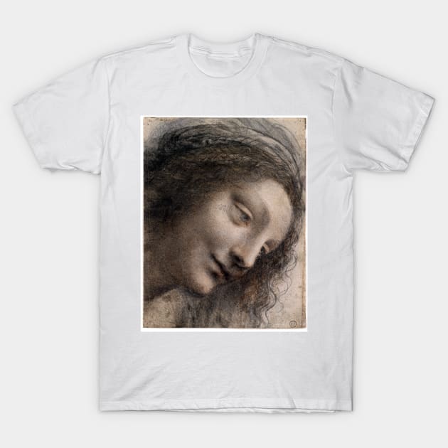 Leonardo da Vinci The Head of the Virgin T-Shirt by pdpress